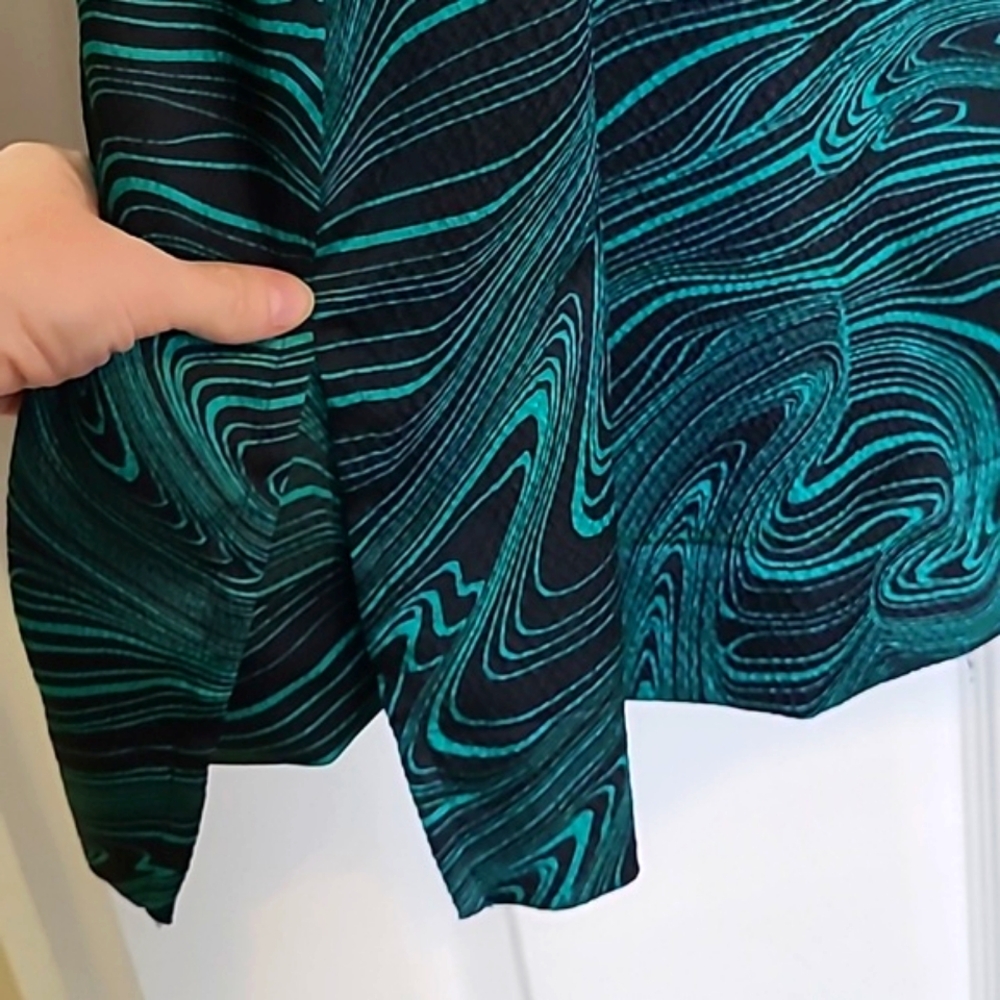 Abstract Mod 60s swirl sleeves cocktail clubbing minidress Sz 26/28 Lane Bryant - Picture 5 of 11